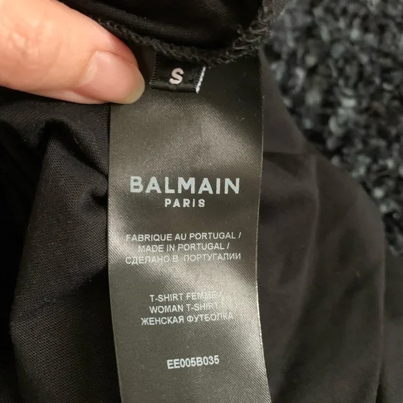 Balmain logo print crop T-shirt - Picture 4 of 6